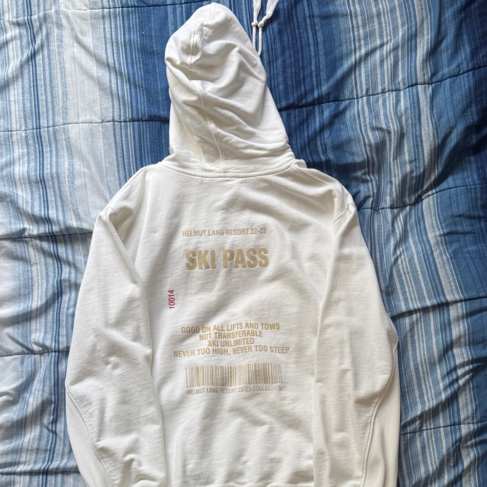 Helmut Lang Cream Ski Pass Hoodie